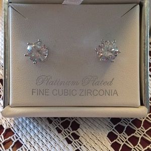Crislli sterling silver platinum plated  earrings